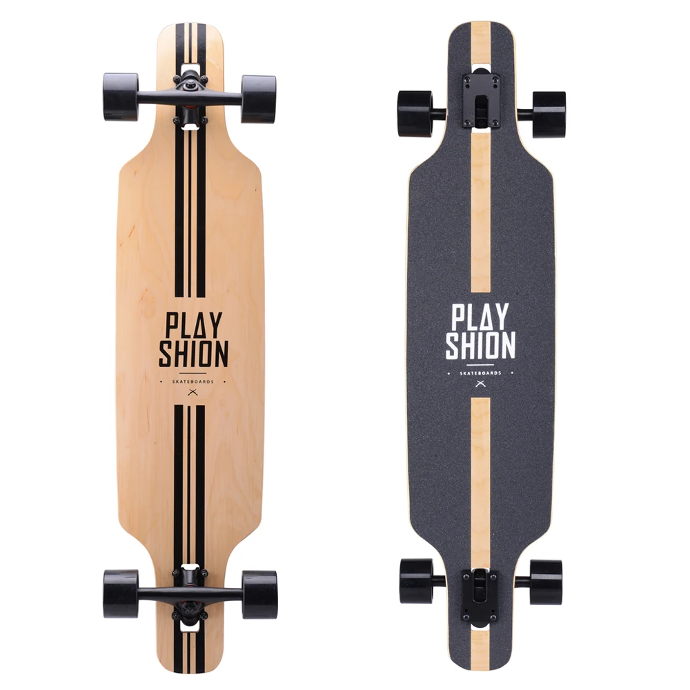 Cold Pressed Chinese Northeast Maple Wooden Longboard PU Casted 39 inch Skateboard Cruiser