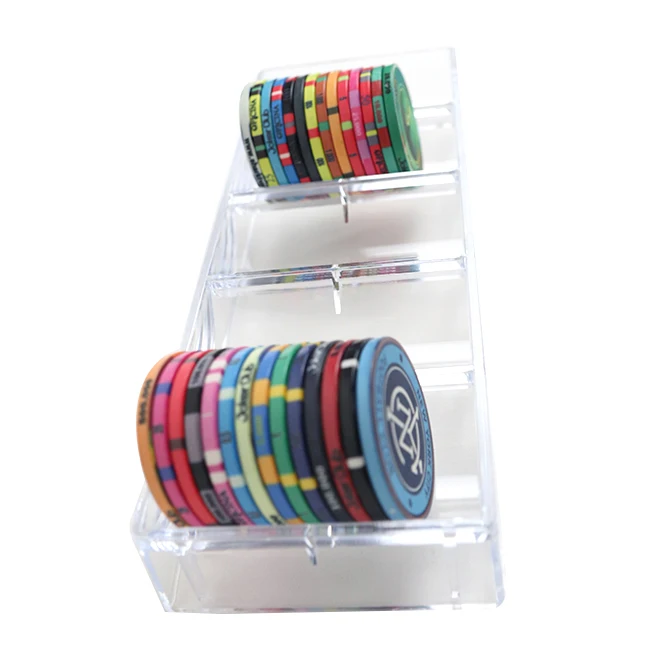 100pc Casino Poker Chip Rack Holder Acrylic Tray With Lid Or Without ...