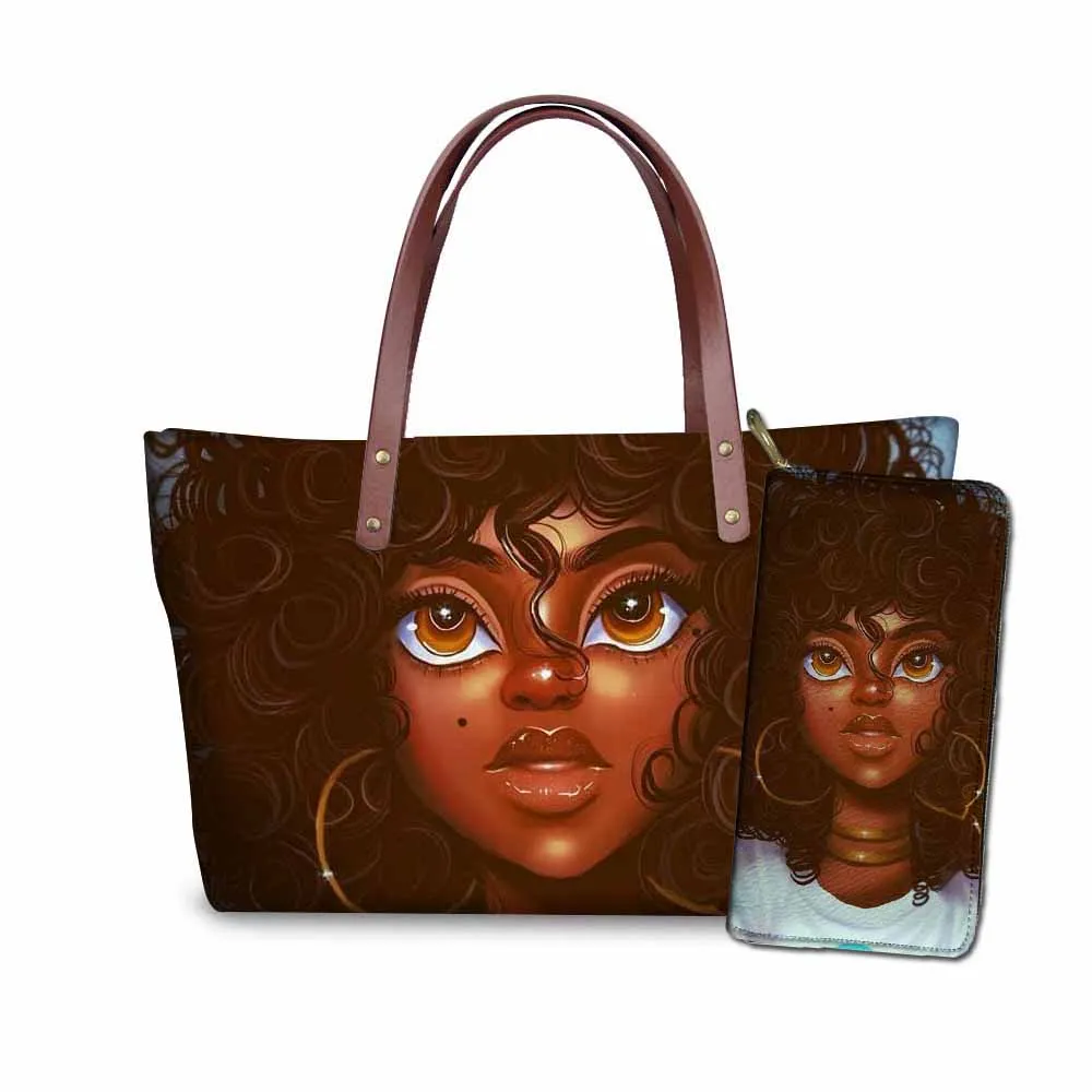 

Hot Sale African Women Artist Print Tote Bags With Costom Printed Logo Luxury Large Tote Handbag Casual Womens Tote Bags