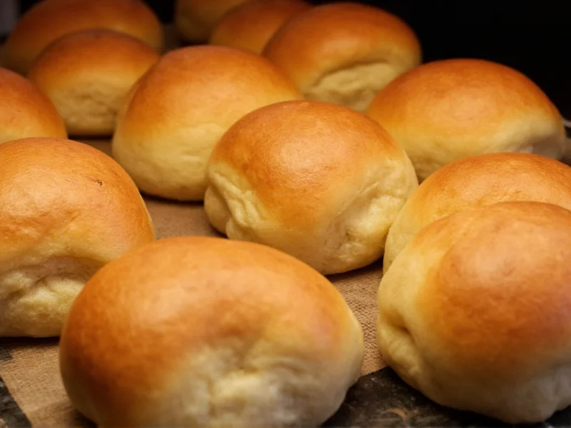 Golden homemade rolls fresh from oven