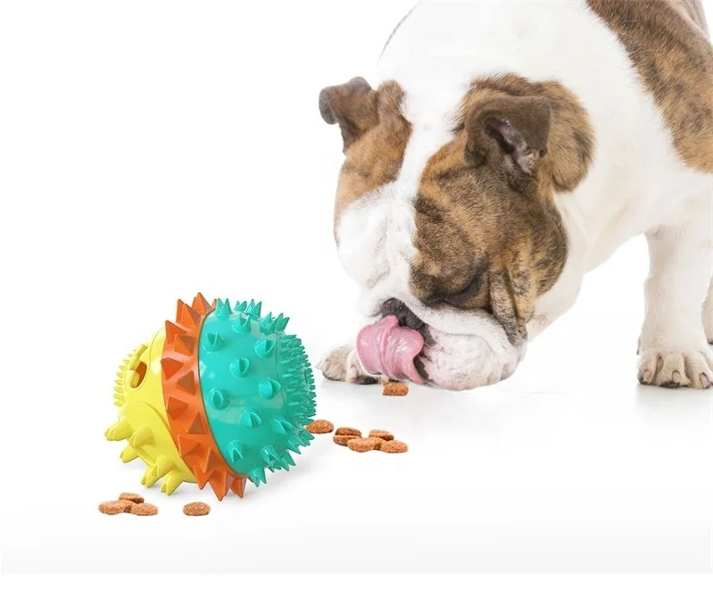 

Amazon Hot Sale Pet Dog Training Toys Elastic Ball Leak Food Feeder Dog Chew Toy, Multi