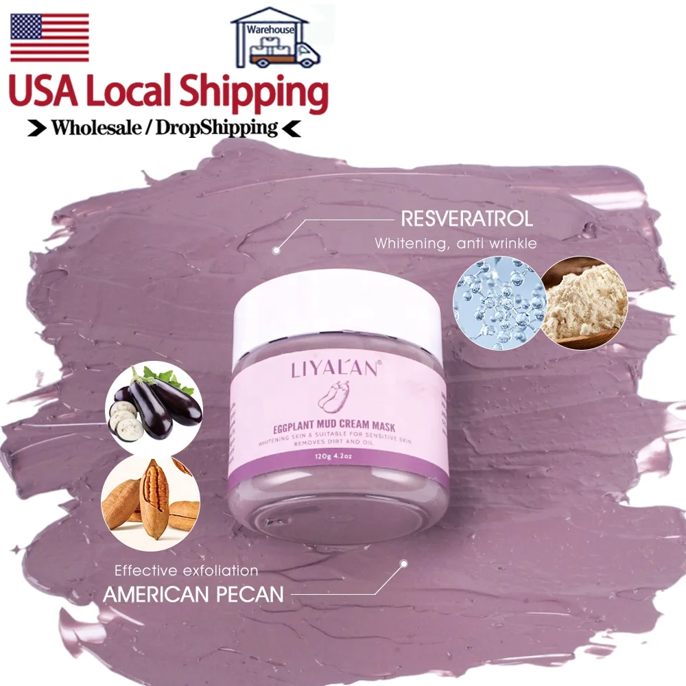 

OEM ODM Private Label Natural Organic Whitening Moisturizing Deep Cleansing Face Eggplant Clay Mask