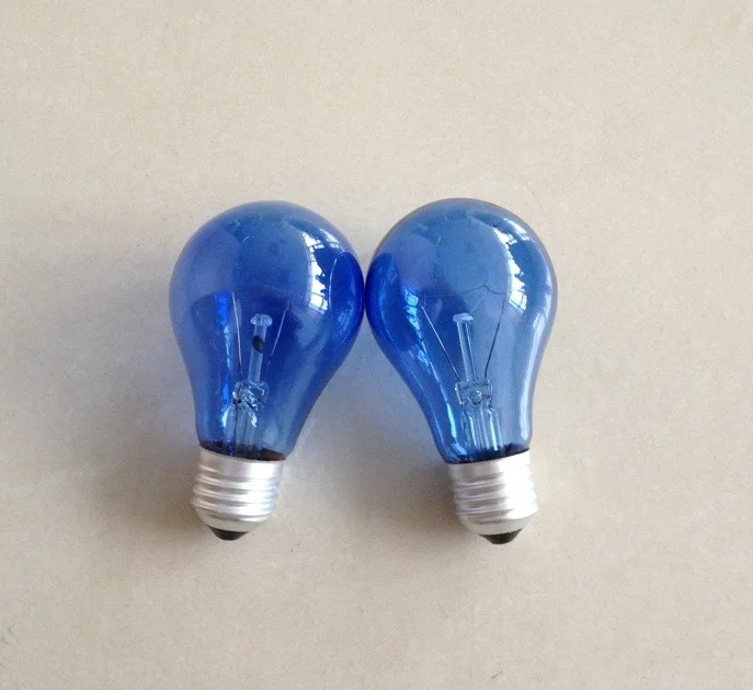 nature blue colour bulb A19/A60 25w 40w 60w raw material gls incandescent bulb e27 b22