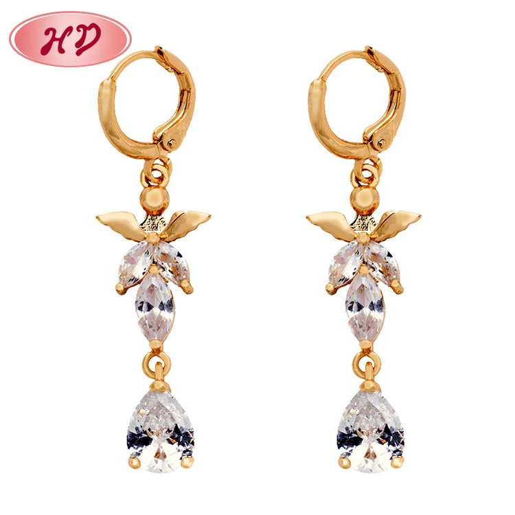 

Long Dangle Gold Earrings Dangle Gold Drop Earrings Minimalist Zircon Jewelry