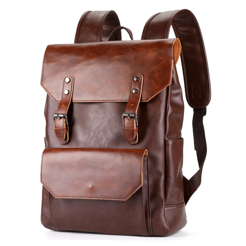 

Customize vintage back pack bag outdoor waterproof laptop traveling business hiking school leather backpack for men women, Brown,back,coffee