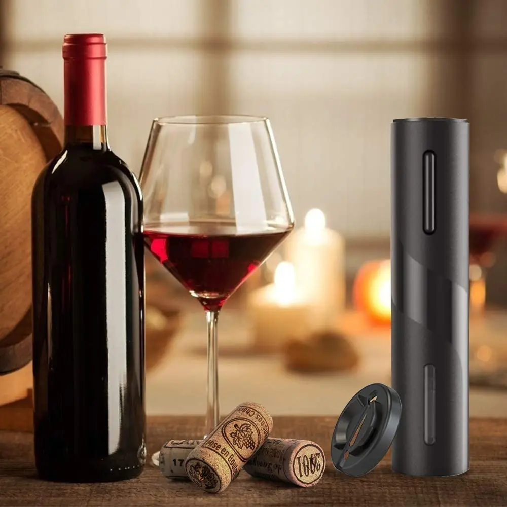 

New Design Battery Operated Saca Corchos Wine Opener Set Electric Automatic Wine Opener Bottle Opener, Black