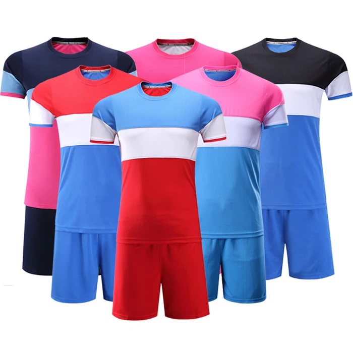 

New Season Sublimation Dye Quick Dry Youth Soccer Jerseys Set Thai Quality Sports Football Kit, Custom color