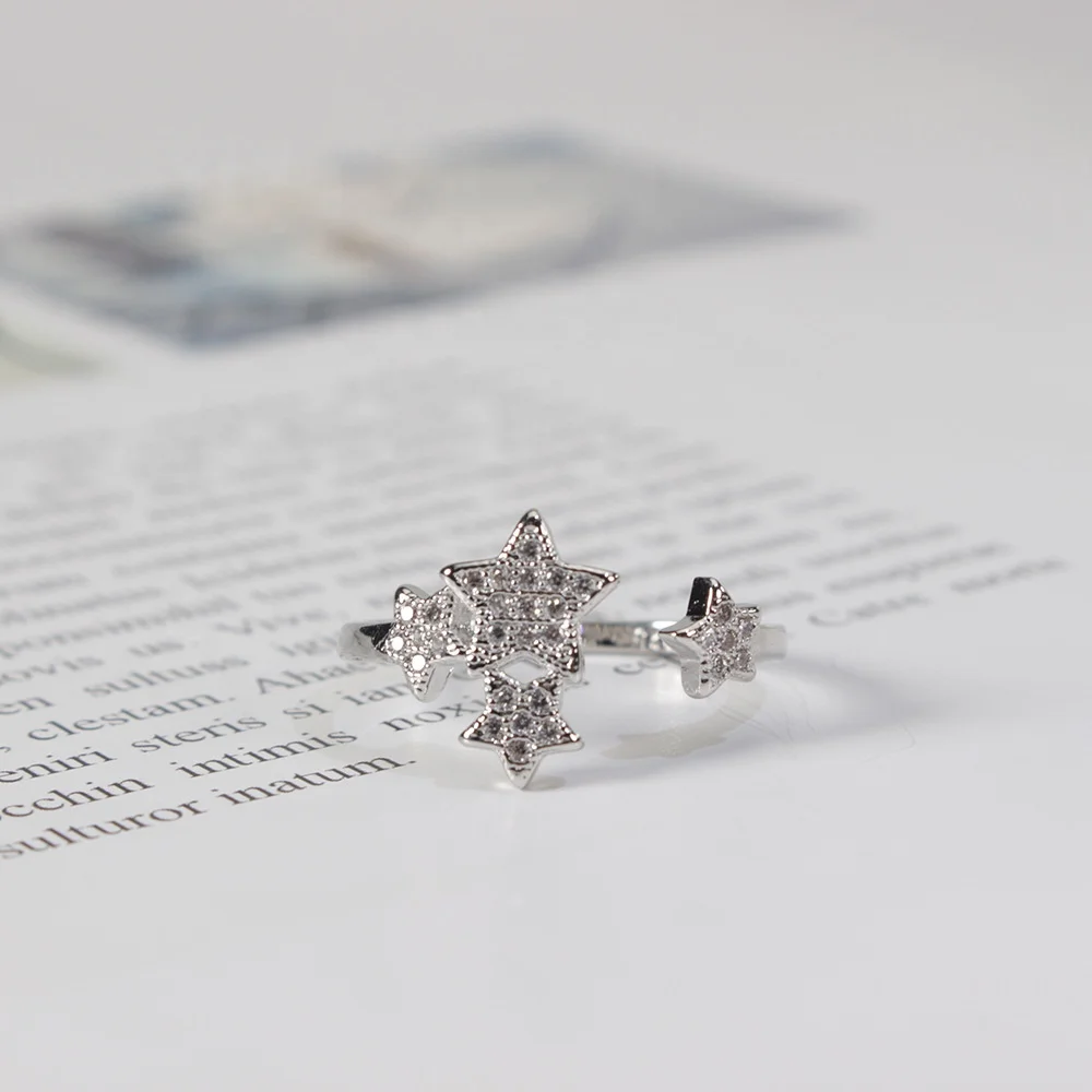 

Simple Fashion Copper rings Zircon Pentagram rings Anti Allergy rings Accessories Jewelry