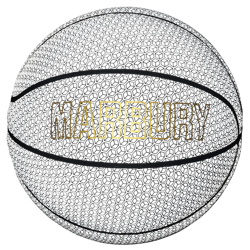 

high quality rubber black indoor basketball ball, Rainbow / silver