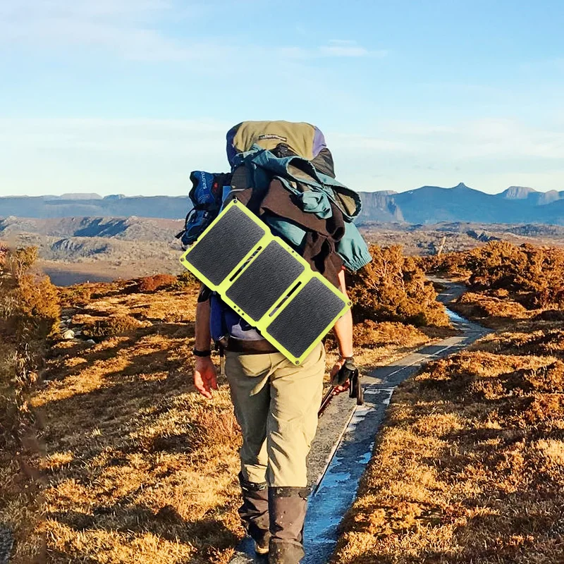 
Solar Charger 24W Solar Panel with 3 USB Ports Waterproof Foldable Camping Travel Charger 