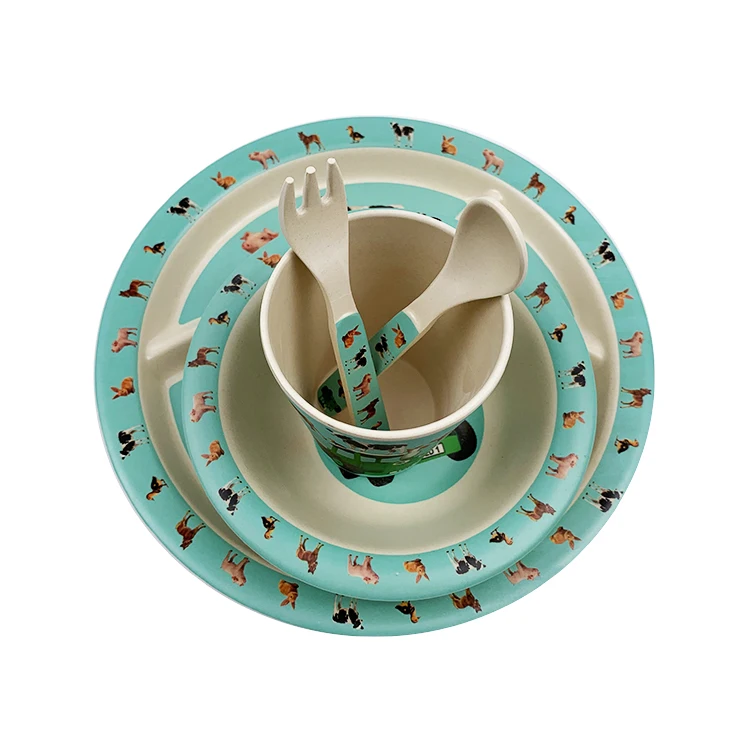 

Hot Sale Green Bamboo Fiber Salad Serving Bowl Cup Spoon Fork Set Biodegradable Eco-friendly Bamboo Fiber Bowl For Kid., Can customize all kind of colors