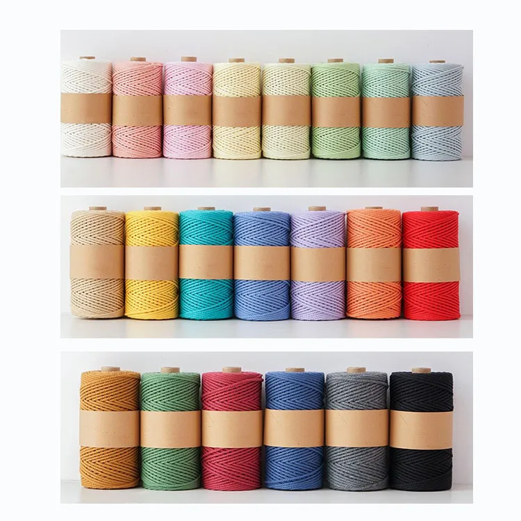 

35pcs color 3mm 3ply twist rope macrame cord for DIY, 35pcs in stock