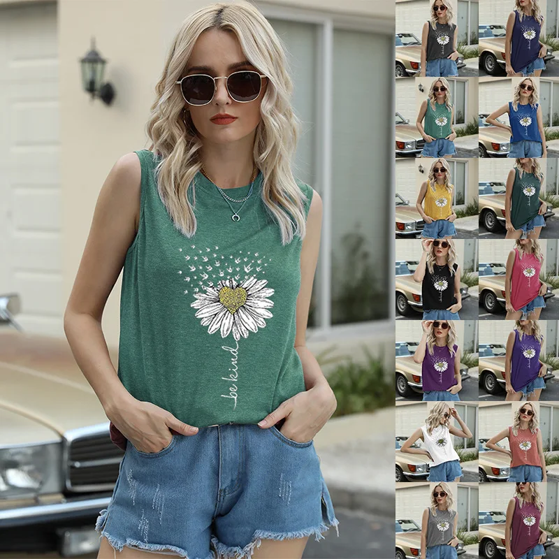 

2021 Fashion Tops O Neck T Shirt Be Kind Graphic Short Sleeve Women T-shirt, Customized color