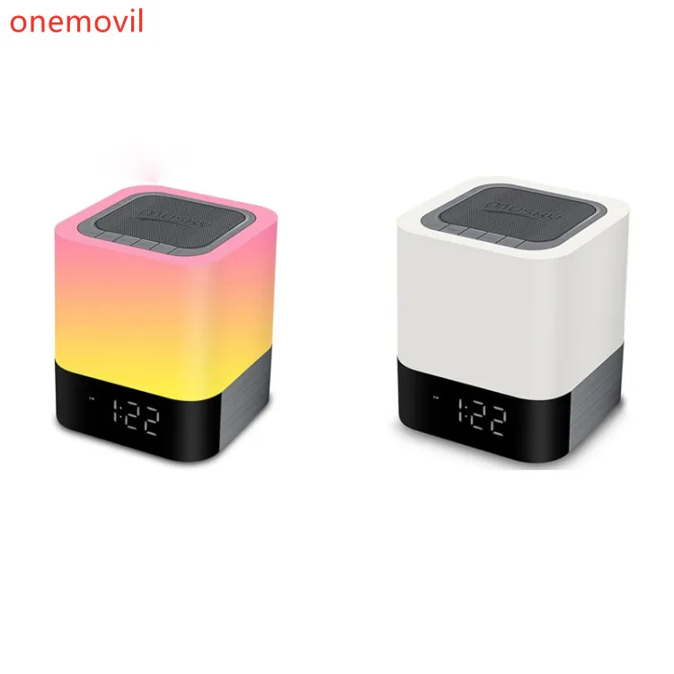 

High-quality Original MUSKY Wireless BT Speaker Bedside Alarm Clock Touch Sensor Night Lamp Mini Speaker TF Card Desktop Speaker