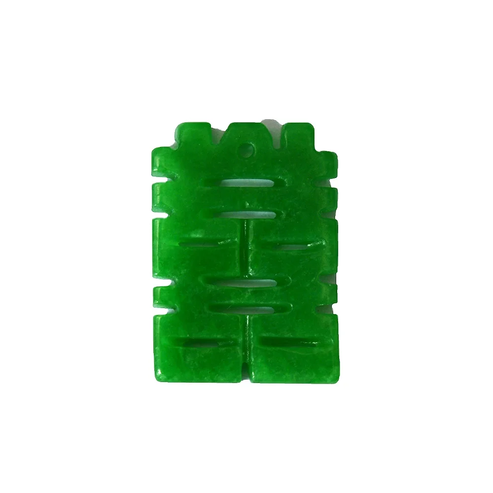 

Green Nature Jade Double Happiness In Chinese Characters Loose Beads For Make Necklaces Earrings