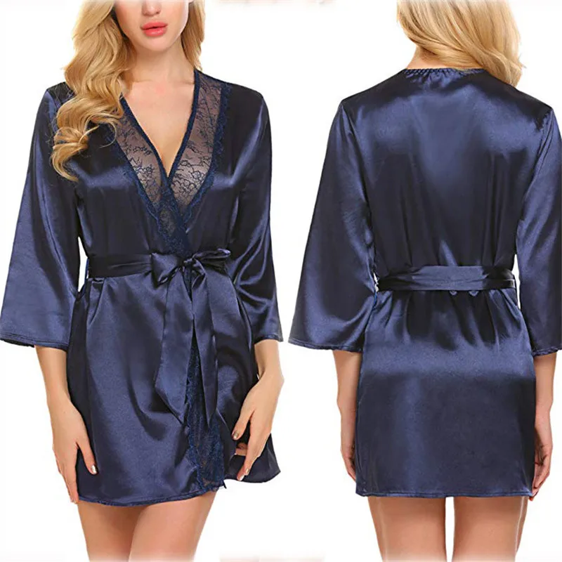 

ecowalson Sexy Deep V Sheer Lace Nightgown For Women Dress Sleepwear Erotic Stripper Clothes Underwear Clubwear Kawaii Lingerie