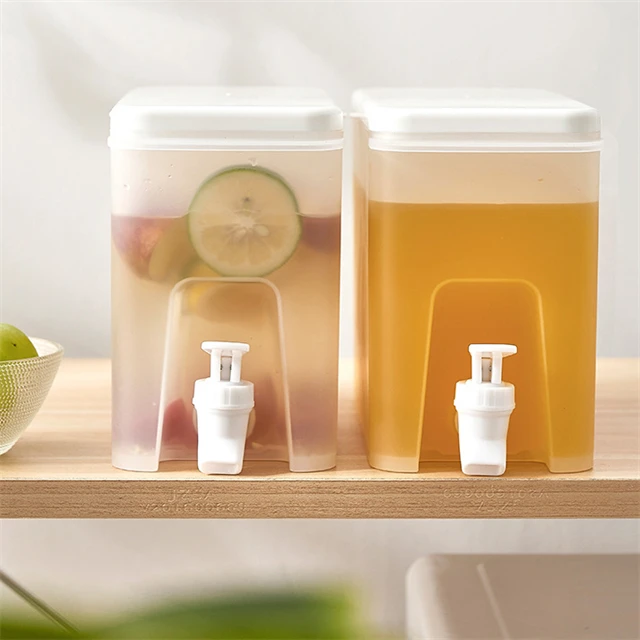 

J286 3.5L Capacity Plastic Cold Water Jug Kettle Ice Juice Beverages Tea Water Fridge Storage Box Drink Dispensers With Faucet