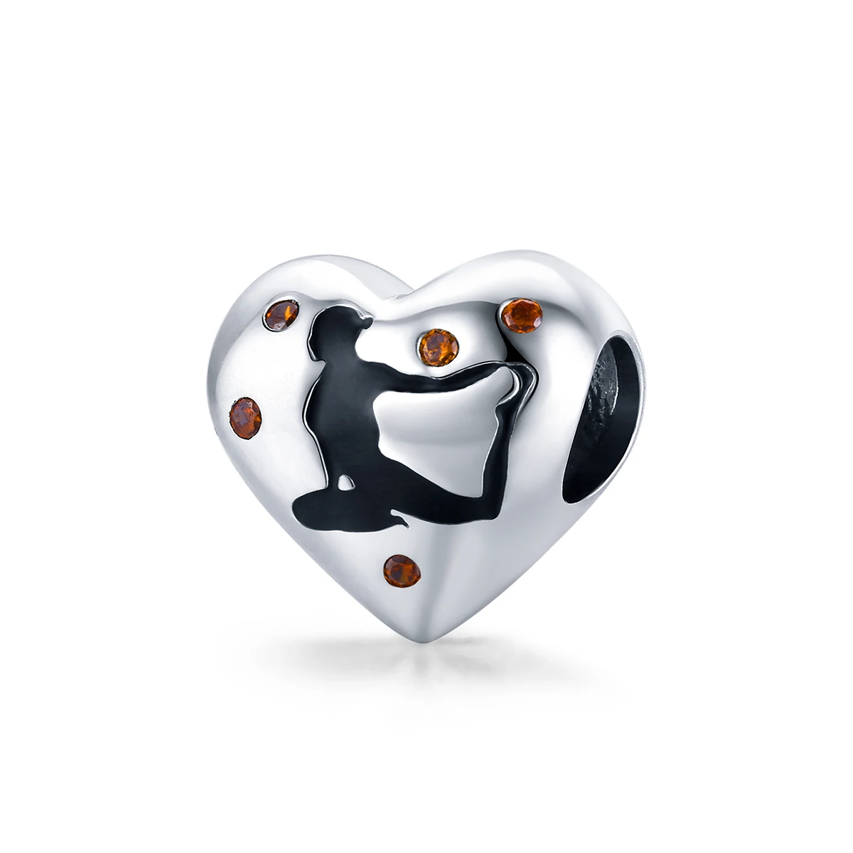 

New Product 925 Silver Yoga Position Heart Shape Pendant Charms Jewelry Making