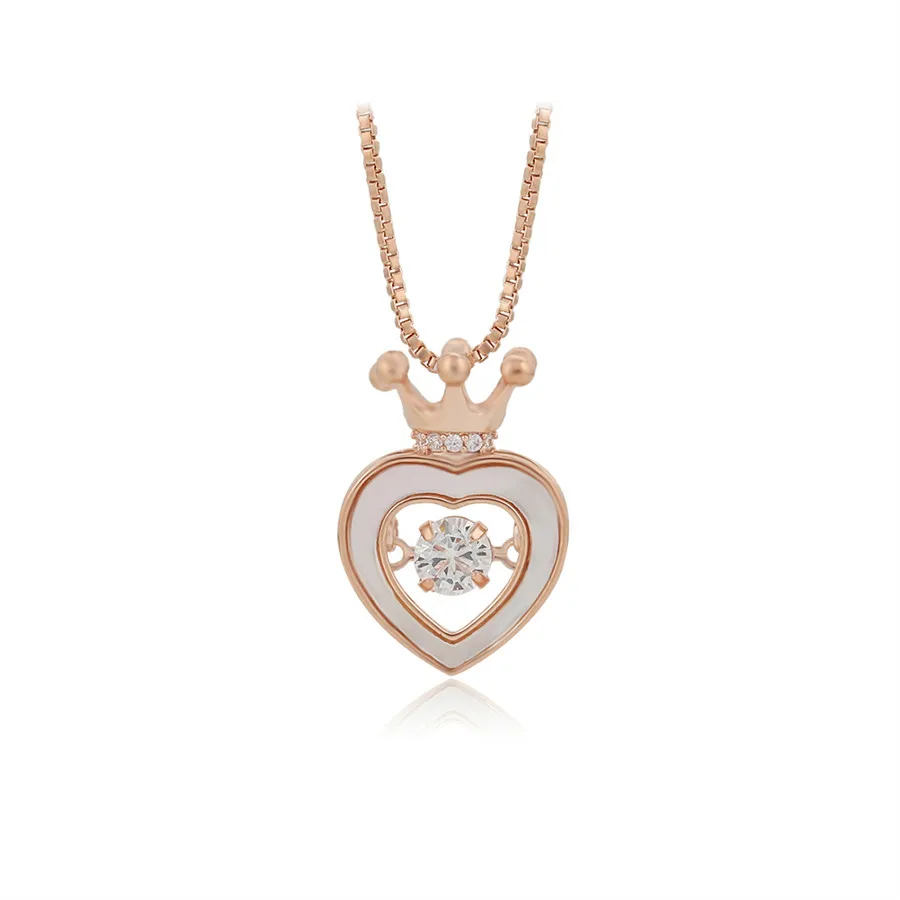 

YM necklace-01475 Xu ping jewelry Elegant and Fashionable Luxury Design Crown Heartbeat Stone Rose Gold necklace