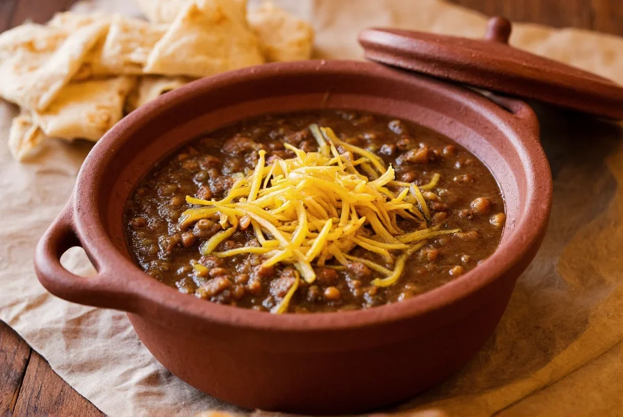 Traditional New Mexico green chile stew served with warm tortillas