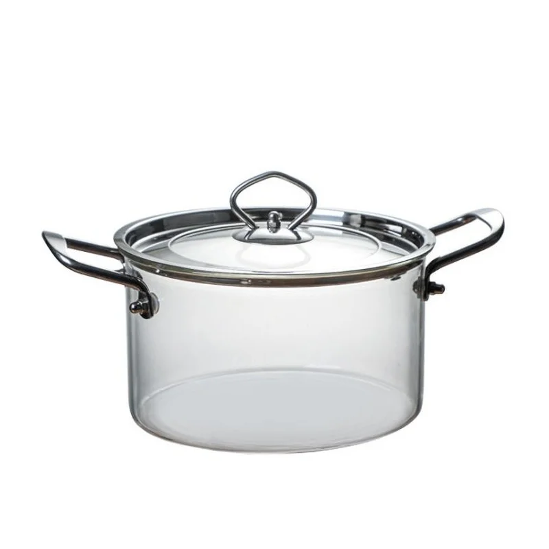Classic High Borosilicate Transparent Glass Eco-Friendly Food-Safe Cooking Pot Home Shabu-Shabu Porridge Pot Gas Soup Pot