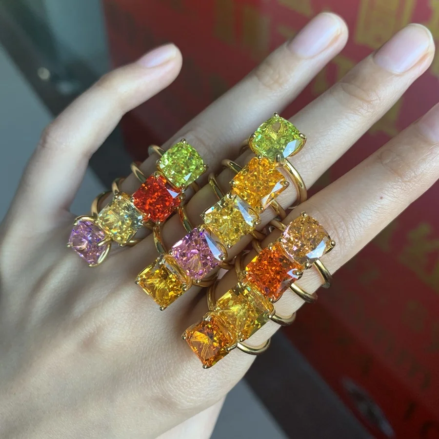 

Jewelry Stones CZ Square Cut Good Quality Coffee Color Cubic Zirconia For Making Rings, Same as the photo
