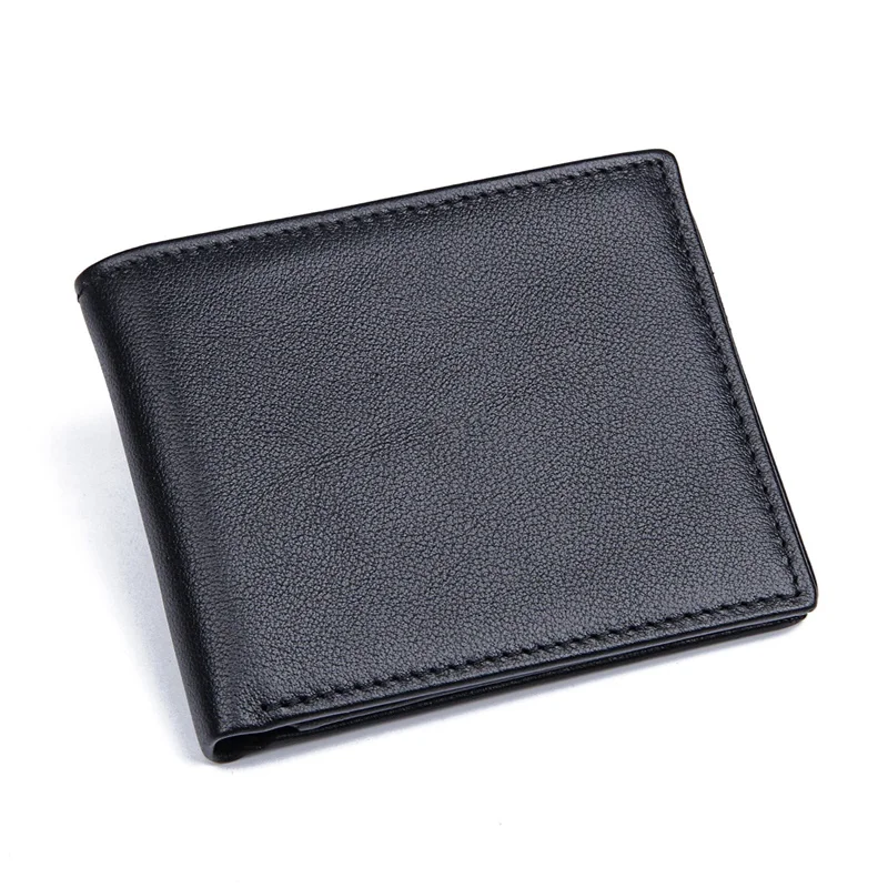 

Real Leather Men Wallet Bifold Purse Notecase For Men Money Pocket 8087A, Black