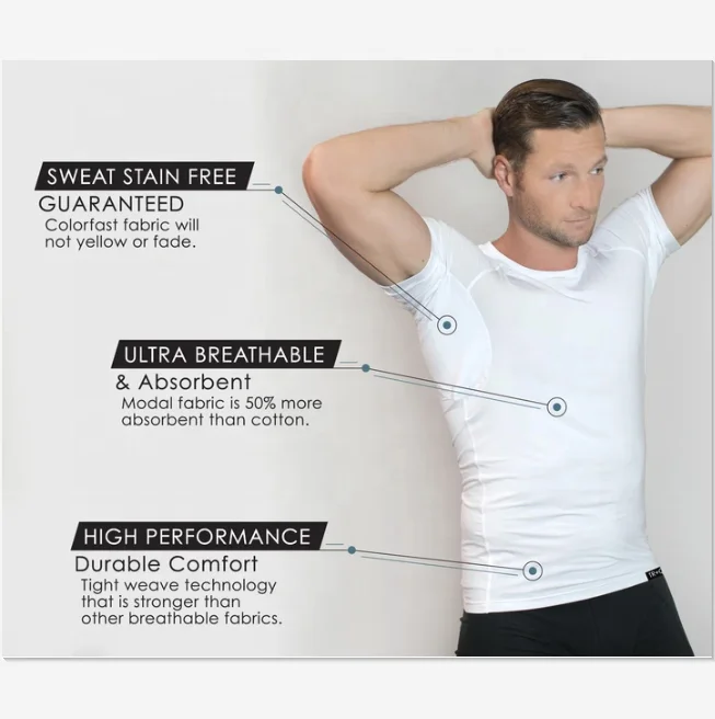 

Import Austria modal yoga anti sweat proof oversized t shirt armpit sweatproof undershirt custom plus size men's t-shirt