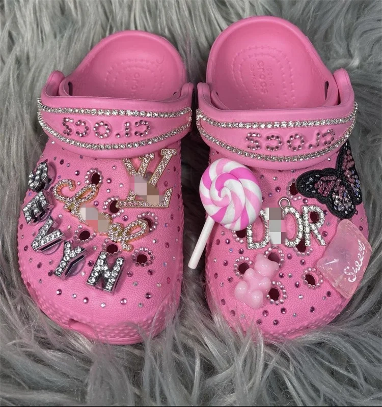 

Free shipping new design custom pvc and alloy metal designer charms for clog shoe decoration girls shoe charm, Picture