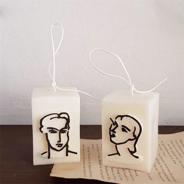 

Y2638 3D Matisse Simple Portrait silicone candle molds for DIY, Random