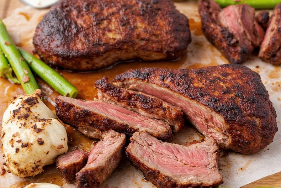 Platter of finished jerk meats