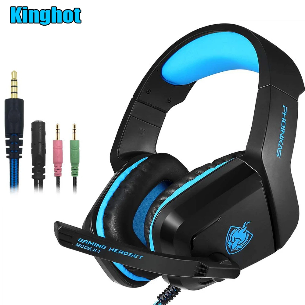 

Gaming Headset Earphone 3.5mm Jack with LED Backlit and Mic Stereo Bass Noise Cancelling for Computer Game Player