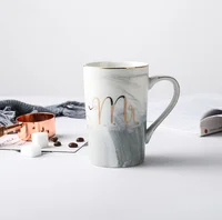 

Customized logo Newest design porcelain tea mug marble look mr mrs ceramic diner coffee mug milk tea cup for gift