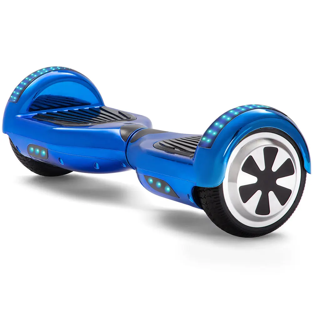 

EU Warehouse 6.5 Inch Kid Electric Scooter with LED Two Wheels Light Self-balancing Skateboard 500W Motor Chrome Blue Hoverboard