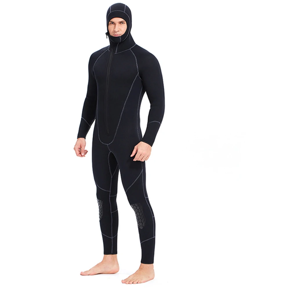 

Nwebility 5mm wetsuit one-piece front zipper hooded cold-proof surfing suit