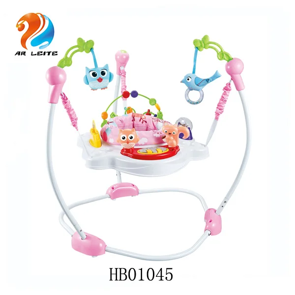 

High quality multi-functional 360 degree rotation baby activity jumper musical friends jumperoo safety baby walker bouncer, Pink/blue