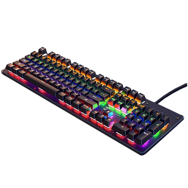 

Ergonomic OEM Language Layout RGB Wired Mechanical Gaming Keyboard with Multi-media Keys, Black/white