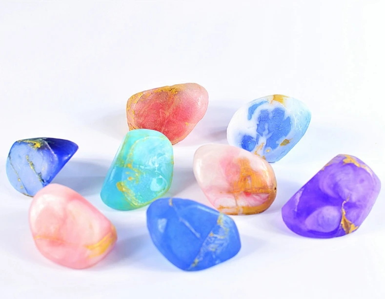 

Wholesale Colorful Natural Stone Handmade Toilet Soap Rock Olive Oil Soap Skin Moisturizing Handmade Soap