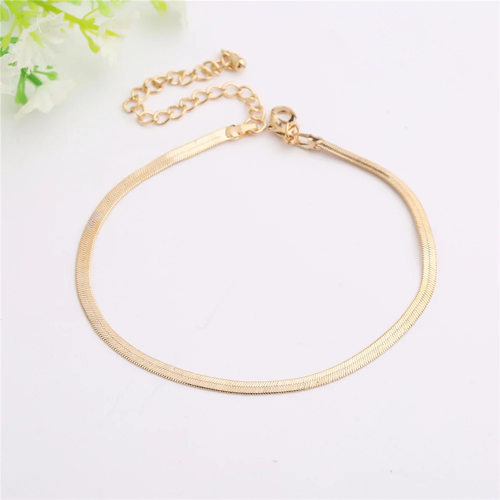 

Popular Jewelry Wholesale European And American Foreign Trade Metal Chain Small Fish Snake Bone Chain Foot Chain, Silver,gold,rose gold