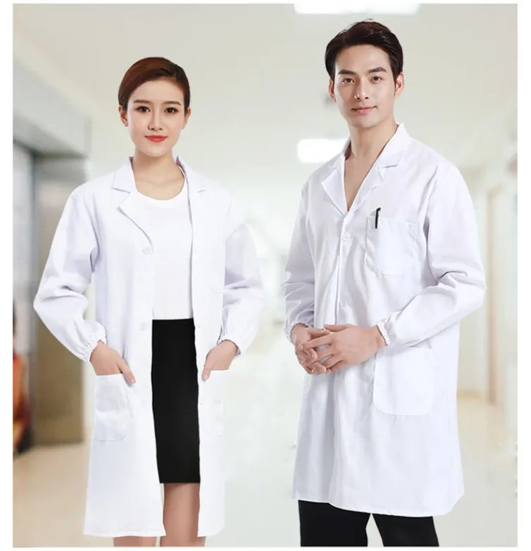 

High quality hospital nurse medical clothing hombres men women scrubs set white lab coat docotor uniforms