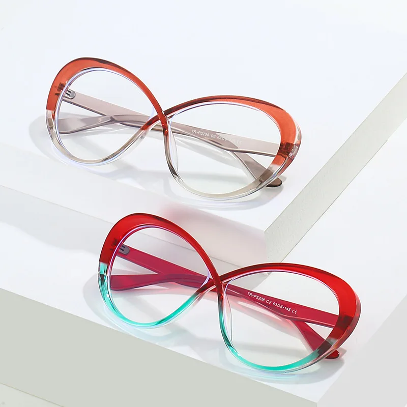 

5208 Luxury retro optical glass women custom logo blue light blocking frame glasses colorful round eyeglasses frames glass