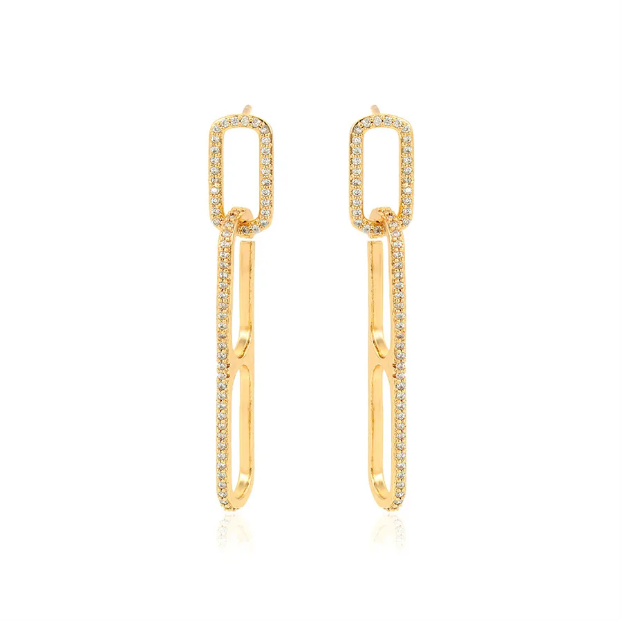 

95072 New arrival high quality special shape latest design golden drop earrings for women