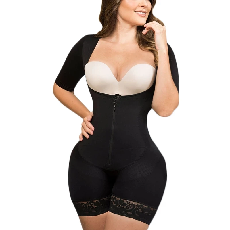 

Slimming Fajas Women Tummy Control Girdles Sudation Shapewear Zipper Underbust Body Shaper Post Surgery Colombianas Shapesuit