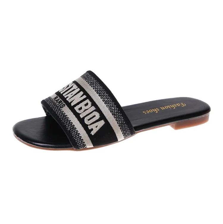 

New versatile flat floor non-slip women's flip flops for summer 2021, White, blue, black, pink