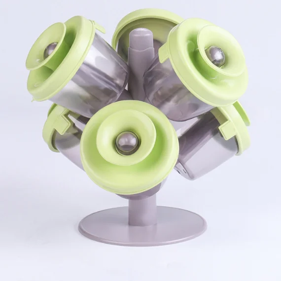 

Spice Jar Seasoning Tree Shape Stand Spice Rack Condiment Cruet Storage Box Convenient Kitchen Tools, Green