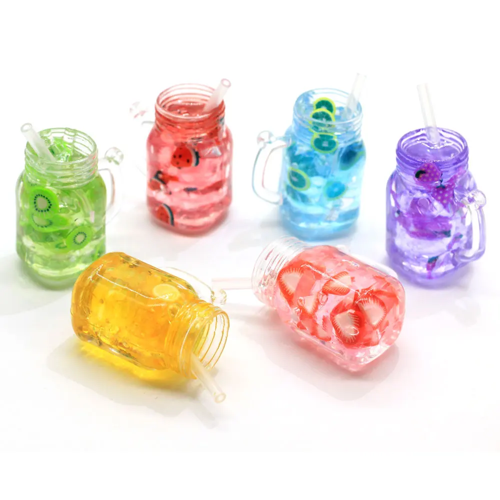 

100pcs Home Dolls Deco Accessories Mini Food Fruit Drink Cup Bottle Charms Miniature Dollhouse DIY Jewelry Mag Crafts Decor