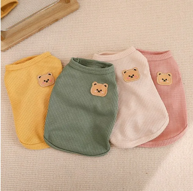 

Puppy dog pet clothes breathable bear pet vest dog spring summer clothes