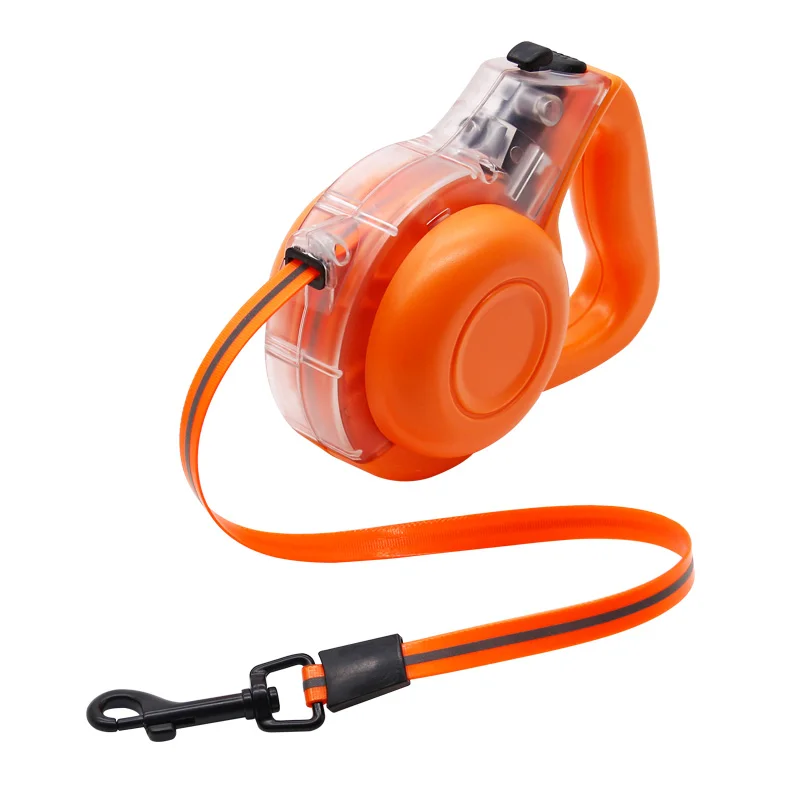 

Amazon Hot Selling Pvc Waterproof Swivel Carabiner Traction Rope Retractable Pet Dog Leash, Blue&orange