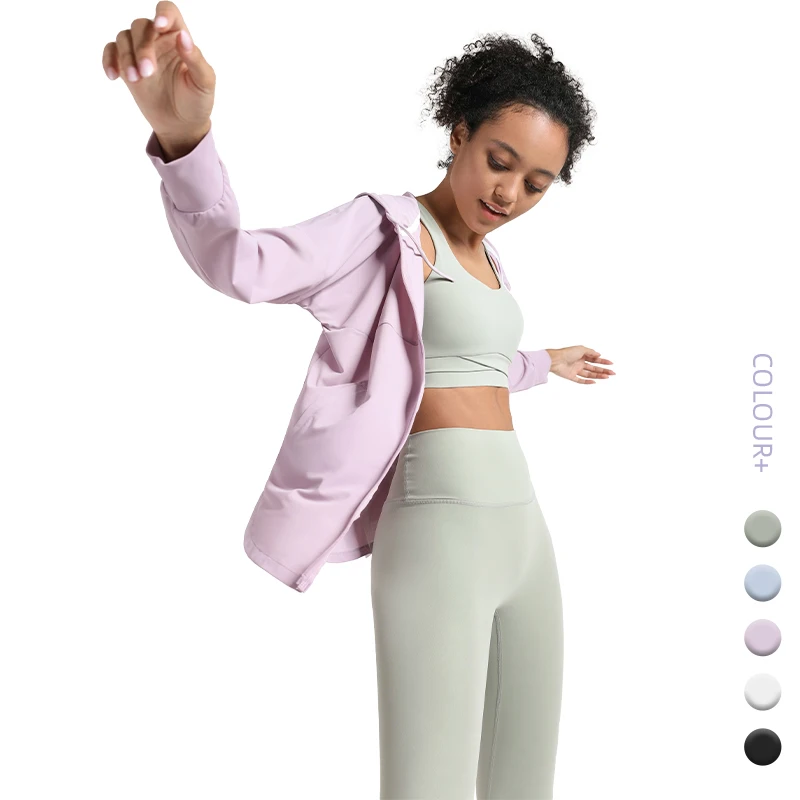 

Custom logo 2021 new quick-drying women's fitness yoga wear gym jacket outdoor sports sunscreen jacket, Customized