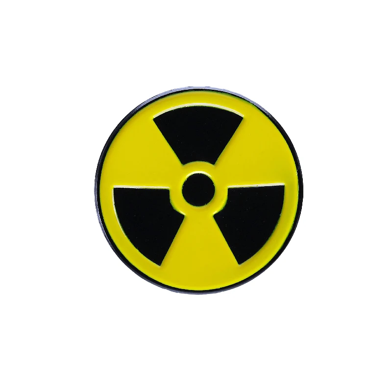 Radiation Enamel Pins Custom Physics Brooches With Nuclear Weapons Sign Ideal for Scientists and Friends